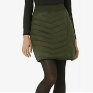 Adventure Ultra Light 650 Fill Down Skirt Fleece Lining Apres Ski Olive Grn Lrg
